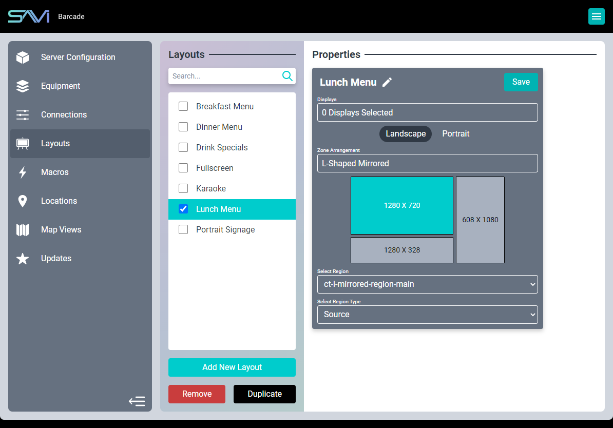 SAVI Creator Layouts