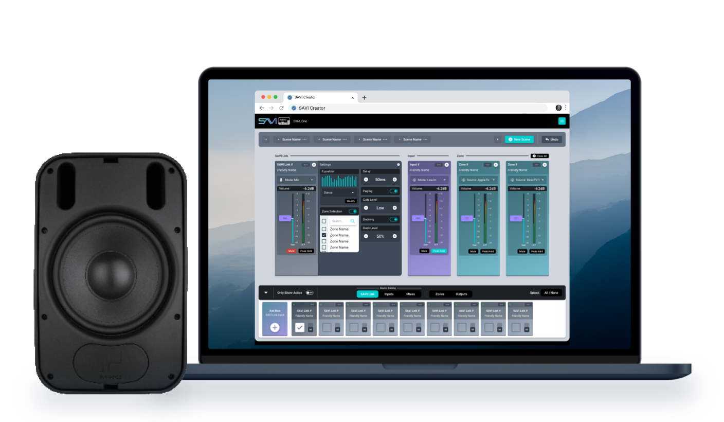 SAVI Audio Configuration UI and Speaker